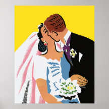 Retro Braut und Bräutigam, können Sie die Braut je Poster