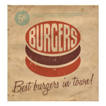Retro Burger Photo Drucke