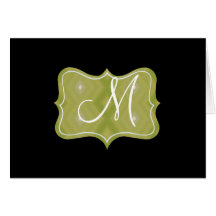Retro Chic-Monogramm-Mitteilungskarten