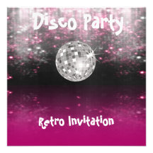 Retro Disco-Party Einladung