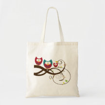 Retro Eulen-ökologische Taschen-Tasche