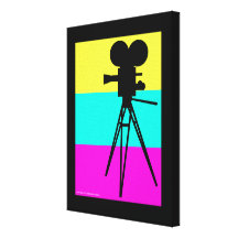Retro Film-Kamera-Silhouette eingewickelte Leinwan Leinwand Drucke