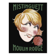 Retro französische Zwanzigerjahre Art Mistinguett Postkarten