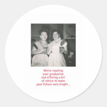 Retro Frauen-Abschluss Runder Sticker