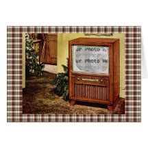 Retro Fünfzigerjahre Fernsehfoto Grußkarte