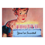 Retro Fünfzigerjahre Geburtstag Personalisierte Einladungskarte