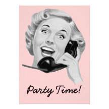 Retro Fünfzigerjahre Party Einladungskarten