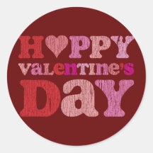 Retro glücklicher Valentinstag Sticker