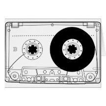 retro grafische Vintage Kassette T-Shirt der Kasse Grußkarten
