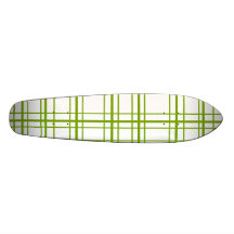 Retro grünes kariertes auf weißem Hintergrund Bedruckte Skateboarddecks