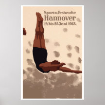 Retro Hannover Deutschland trägt Tauchanzeige zur  Plakate