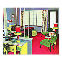 Retro Hotelzimmer Kunst Photo