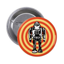Retro japanischer Roboter Anstecknadelbuttons