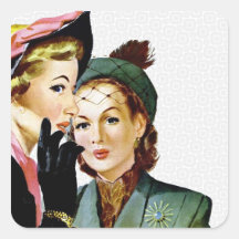 Retro Klatsch Quadratsticker