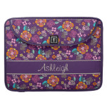 Retro lila Blumenmuster MacBook Pro Sleeve