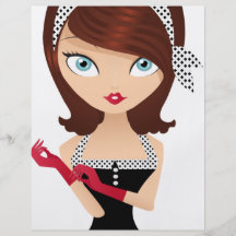 Retro Mädchen Personalisierte Flyer