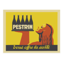 Retro Mineralwasserwerbung des Kunst-Dekos Postkarte