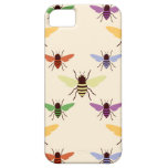 Retro multi Farbregenbogenbienen-Hummelmuster iPhone 5 Case