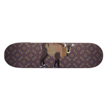 Retro Nilgi lila Skateboard Individuelles Deck