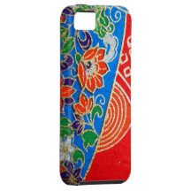 retro orientalisches rotes blaues GoldVintager iph iPhone 5 Hülle