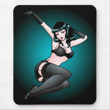 Retro Pin herauf Jazz-Mädchen Mousepad Jazzpinup-G