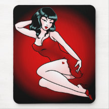 Retro Pin herauf Mädchen Mousepad Pinup-Geschenke