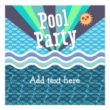 Retro Pool Party Invitation