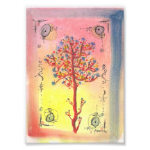 Retro Pop-Regenbogen-Baum Photo Druck
