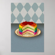Retro Regenbogen-Kuchen Plakatdrucke