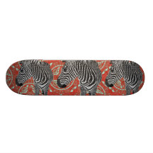 Retro Rot-Skateboard der Zebras-II Skateboarddeck