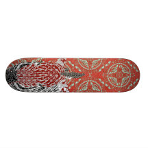 Retro rotes Zebra-Skateboard Skateboard Deck