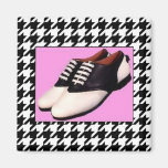 Retro Sattel-Schuhe des Hahnentrittmuster-Magnet-1 Kühlschrankmagnet