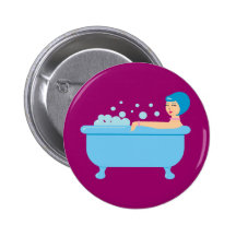 Retro Schaumbad-Mädchen Button