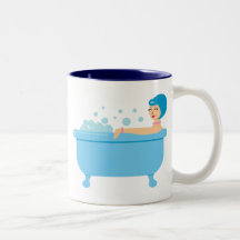 Retro Schaumbad-Mädchen Kaffee Haferl