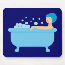 Retro Schaumbad-Mädchen Mousepads