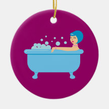Retro Schaumbad-Mädchen Weihnachtsornament