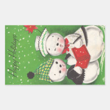 Retro Schneemann-Weihnachten Sticker