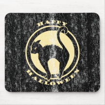 Retro schwarze Katze Halloweens Mousepad