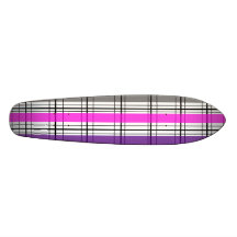 Retro schwarzes rosa und weißes kariertes personalisiertes skatedeck