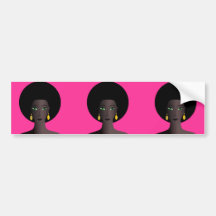 Retro Siebzigerjahre Afro-Grün-mit Augen Frauen-Ca Auto Sticker