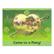 Retro St Patrick TagesParty Einladungen!