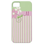 Retro Streifen, Blumen u. Monogramm iPhone 5 Fall iPhone 5 Schutzhüllen