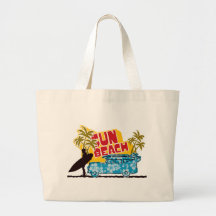 Retro Sun & Surf Tote Bag