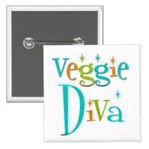 Retro Veggie-Diva Anstecknadelbutton