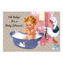 Retro Vierzigerjahre Babyparty V2 Ankündigungen
