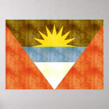 Retro Vintage Antigua and Barbuda Flag Poster