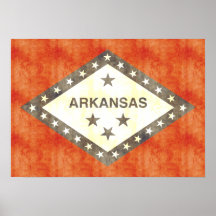 Retro Vintage Arkansas Flag Print