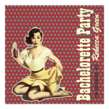 retro vintage  bachelorette party invitations