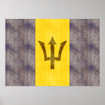 Retro Vintage Barbados Flag Poster