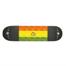 Retro Vintage Bolivia Flag Skate Deck